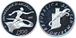 San Marino, Silver 500 Lire, 11g, 1987, Seoul Olympics. Proof, in plastic case of issue.