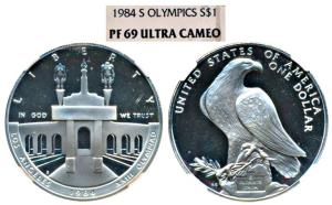 United States of America, Silver 1 Dollar, 31.2g, 1984, Los Angeles Olympics, obv. athlete