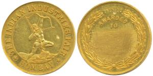 The Indian Industries Fair, Bombay, Gold Medal, 14.9g, rev. 1935-36, awarded to within a w