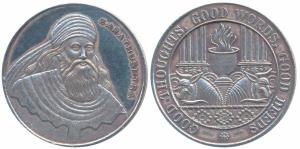 Silver Bar, 20g, Zoroastrian, obv. Prophet Zarathushtra, rev. the holyfire with the basic 