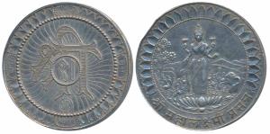 Silver Bar, 26g, obv. Shri Mahalaxmi standing on a lotus, an elephant and swans in the bac