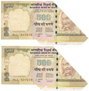 Rupees 100, signed D. Subbarao, Error, miss-cut, margin with extra paper at bottom right, 