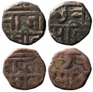 Obv. Shree / Raja / Seev, 10.500g and 10.100g, Rev. Chhatra / Pati, Total 2 coins of ‘Du-D
