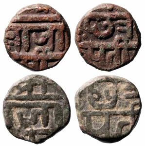 Obv. Shree / Raja / Seev, 10.100g and 9.800g, Rev. Chhatra / Patee, Total 2 coins of ‘Du-D