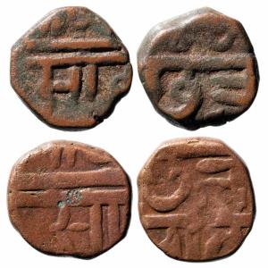 8.600g and 7.500g, Obv. Shree / Raja / Saav, Rev. Chhatra / Pati. Total 2 coins of ‘Du-Dan