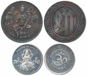 Silver Bar, Silver, 5g & 9.82g, obv. Goddess of wealth and prosperity Shri Mahalaxmi seate