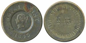Current Weight of Half Sovereign, Victorian period (1837-1901 AD), 2 DW & 13 1/8 Grains, e