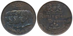 Great Britain, Copper Token, obv. four generations of the British Royal Family, rev. coat 