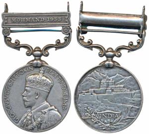 India General Service Medal, George V, Silver, Mohmand 1933 bar, awarded to 11071 Sepoy Na
