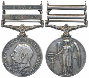 General Service Medal, George V, Silver, Iraq & Kurdistan bar, awarded to 4167 Rifleman Sa