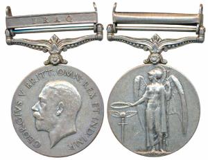 General Service Medal, George V, Silver, Iraq bar, awarded to 1033 Sepoy Banta Singh 32 Pi
