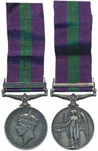 General Service Medal, George VI, Silver, S.E. Asia 1945-46 bar, awarded to 13451 Rifleman