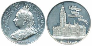 Victoria’s Diamond Jubilee, White Metal, obv. matured bust of the Queen to left, rev. Shef