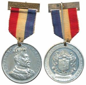 Edward VII Coronation Medal, Aluminum, 1902, obv. crowned bust of Edward VII, rev. Metropo