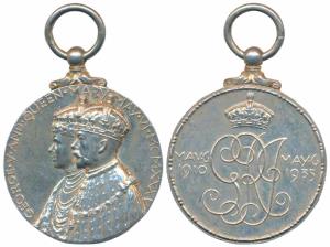 George V and Queen Mary Silver Jubilee Medal, Silver, obv. conjoined bust of George V and 