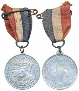 Silver Jubilee Medal of George V and Queen Mary, Aluminum, obv. conjoined busts of King Ge