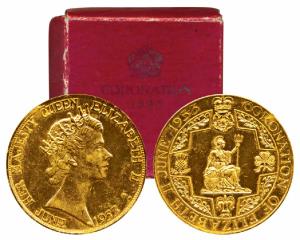 Elizabeth II, Bronze Gilt Medallion, rev. Coronation of Elizabeth II, June 2nd 1953, Brita