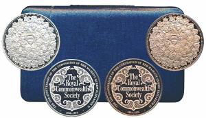 25th Anniversary of the Coronation of Elizabeth II, set of Silver Medal 130g & Bronze Meda
