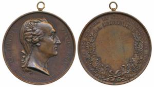 Claude Martin, Copper Medal, Type II, obv. bust to right, with divided legend around bust,