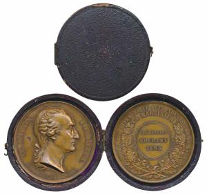 Claude Martin, Copper Medal, Type III, obv. bust to right, with divided legend around bust