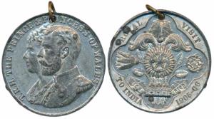 Prince and Princess of Wales Medal, Pewter, obv. conjoined busts of George V and Mary, rev