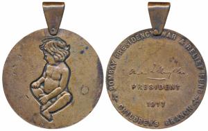 Copper Medal, Bombay Presidency, War & Relief Fund Children’s Branch, President Lady Willi