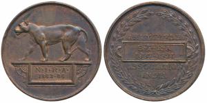 Army Rifle Association India, Copper, 18.91g, obv. Lioness with N.I.R.A. (North India Rifl