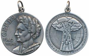 Indira Gandhi, FAO, Silver ‘Ceres’ Medal, 26g, obv. bust of Indira Gandhi, rev. VII World 