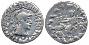 Indo-Greeks, Antialcidas (c. 115-95 BC), Silver Drachma, 2.30g, obv. bust of the ruler fac