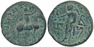 Indo-Parthian, Gondophares, Abdagases (1st century AD), Copper Tetradrachm, 9.74g, obv. ki