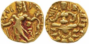 Guptas, Chandragupta II (c. 380-413 AD), Gold Dinar, 7.84g, ‘Archer’ type, obv. king nimba