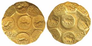 Kakatiyas of Warangal (c. 1100-1200 AD), Gold Gadyana, 3.86g, punch marked, consisting nin