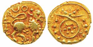 Hoysala Feudatories, Anonymous (circa early 14th century AD), Gold Gadyana, 3.53g, obv. li