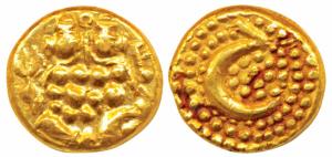 Haider Ali (AH 1174-1197; 1761-1782 AD), Gold Pagoda, 3.47g, obv. Shiva and Parvati seated