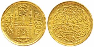 Mir Mahbub Ali Khan, Gold ½ Asharfi, 5.61g, type II, AH 1325/41, Mim in doorway of Charmin