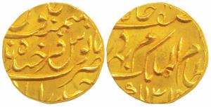 Mir Mahbub Ali Khan II, Gold Ashrafi, 11.18g, Farkhanda Bunyad Hyderabad Mint, AH 1314 (KM
