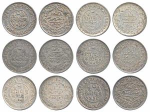 Khengarji III, Silver 5 Kori (6), with the name of Victoria, VS 1938/1881 AD, VS 1935/1883