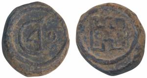 Christian IV, Lead Cash, 6.9g, obv. C4 monogram, rev. outlined castle gate, W3 turrets, un