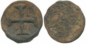 Diu, Jose (Joseph), Lead 20 Bazarucos, 15.1g, 1777 AD, obv. crowned arms, rev. date within