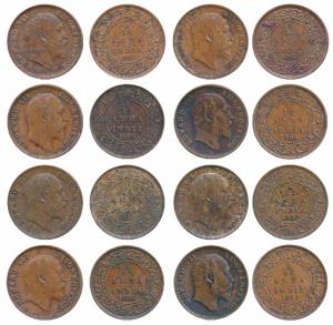 Edward VII, Copper 1/12 Anna, 1903, 1904, 1905, 1906, 1907, 1908, 1909, 1910, Calcutta Min