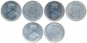 George V, Silver ½ Rupee (3), 1912, Bombay Mint (Prid 336); 1917, Bombay Mint, (Prid 223);