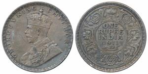 George V, Silver Rupee, 1911, Bombay Mint (Prid 217). Extremely Fine and better.