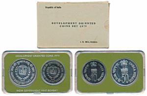 1979 Uncirculated Set, Happy Child Nation’s Pride, set of 2, Rupees 10 and 50. In immacula