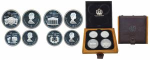 Canada, Elizabeth II, 1976 Montreal Olympics, Silver 5 Dollars (2), each 24.3g and Silver 
