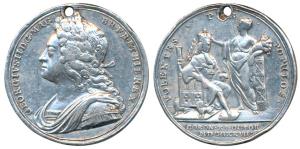 George II (1727-1760), Coronation 1727, the official silver medal, 18.33g, obv. laureate b