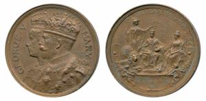 George V Coronation Medal, Copper, 1911, obv. conjoined busts of George V and Queen Mary, 