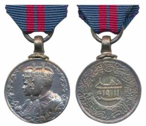 Delhi Durbar Medal 1911, George V, Silver Miniature Medal, obv. conjoined busts of King Ge
