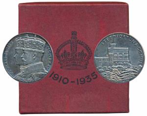 George V and Queen Mary, Silver Jubilee Medal, Silver, 15.8g, Domus Medal, obv. conjoined 