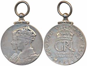 George VI and Queen Elizabeth Coronation, Silver Medal, obv. conjoined bust of George VI a