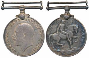British War Medal 1914-18, George V, Silver, awarded to 214 Sepoy Patem Singh, 31 Punjabis